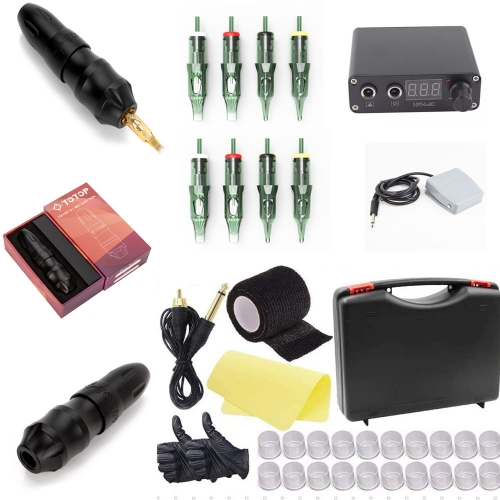 Tattoo Pen Machine Kit LCD Digital Screen Tattoo Power Supply Pen with 10pcs Cartridge Needles For Tattoo Body Art