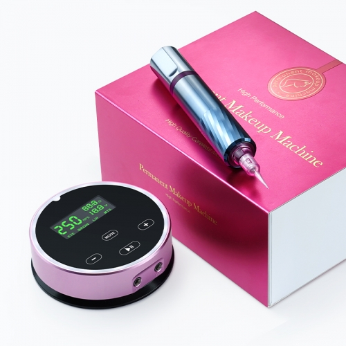 Permanent Makeup Tattoo Machine Pen Kit With  Display Power Supply  Cartridge Needles Set