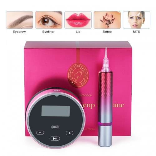 Permanent Makeup Tattoo Machine Pen Kit With  Display Power Supply  Cartridge Needles Set