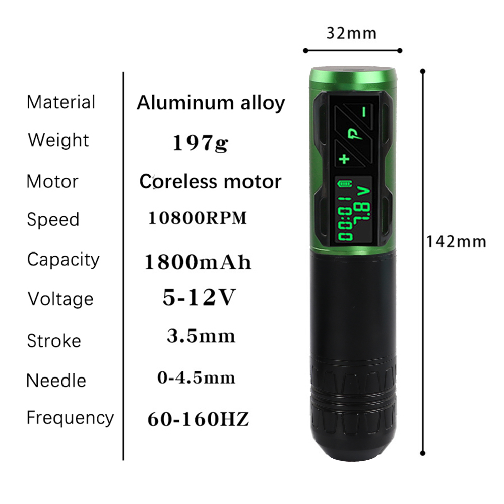 thumbnail image 2 of 32mm Tattoo Cartridge Grip – Aluminum, Adjustable 3.5mm, For Rotary Machines 2 of 4