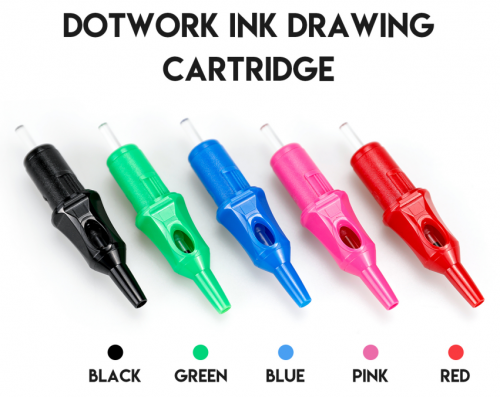 20pcs/ box Tattoo Pen Newest Design Dotwork Ink Drawing Cartridge Tattoo Beginner PMU Practice Tools available Ball Point Cartridge