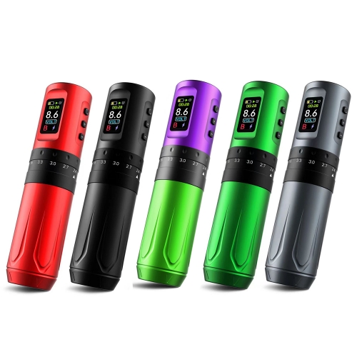 Wireless Tattoo Pen Machine with 2.4-4.2mm Strokes Changeable With 1500mAh Digital LED Display Battery