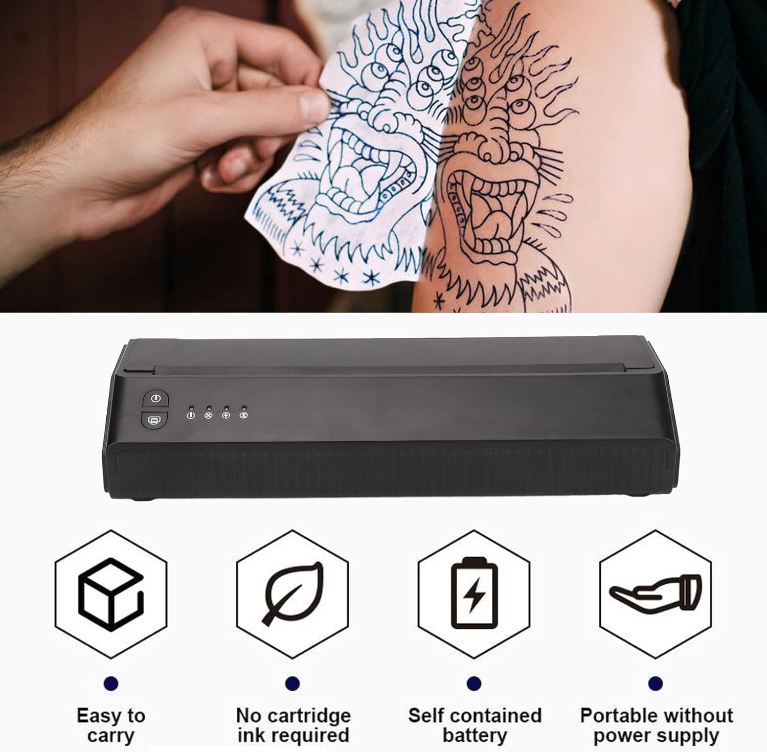 New 2500mAh Minitype Tattoo Thermal Transfer Machine Printer with  Bluetoooth+USB