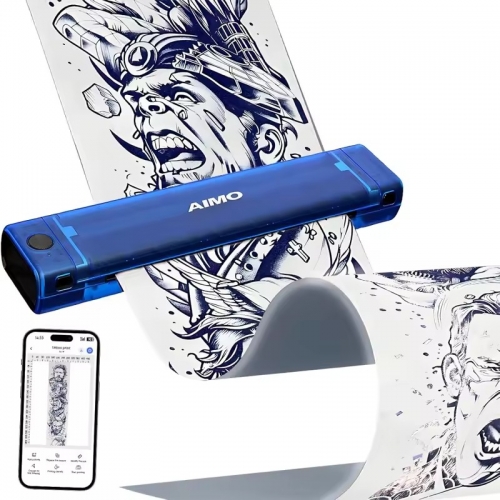 AIMO T08F 2025 New Tattoo Printer Machine Printable Shaded Image Blue-tooth Wireless Printer with 1200mAh Rechargeable Battery