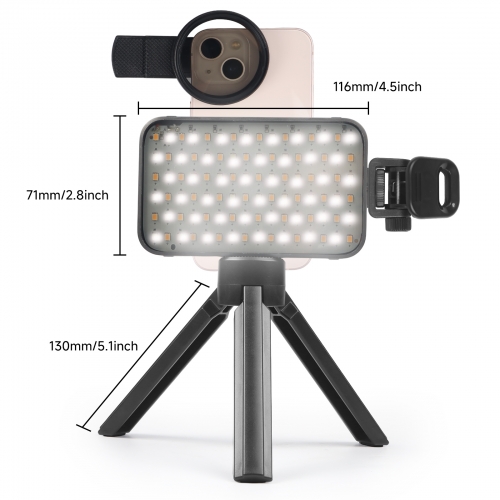 LED Tattoo Photography Light With 52mm Cpl Reduce Reflected Light For Cellphone Lens Compatible Any Phone Remove Reflective