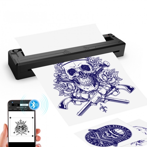 M8 Tattoo Printer Machine Printable Shaded Image Blue-tooth Wireless Printer with 1500mAh Rechargeable Battery