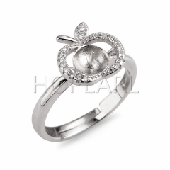 Lovely Apple Ring Settings 925 Sterling Silver Jewellery Gift for Girls