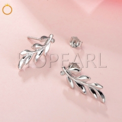 XE0832 Fern Leaf Stud Earrings 925 Sterling Silver Beautiful Designed Gift