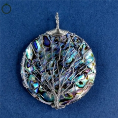 MOP209 Tree of Life Pendant Natural Abalone Jewelry Family Tree