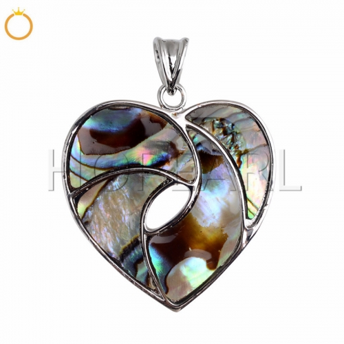 MOP148 Abalone Shell Heart Pendant Women Girls Gift