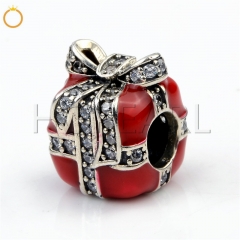 LHB02 Antique Style Red Giftbox Large Hole Beads 925 Silver Charms for Bracelet DIY Making
