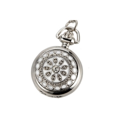 WAH156 White Enamel Necklace Watch Quartz Movement Pocket Watches