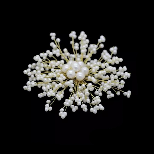 BRH129 Natural White Freshwater Pearls Handmade Brooch for Wedding