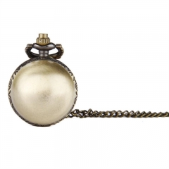 WAH230 Simple Small Quartz Watch with Chain Plain Bronze Globe Ball
