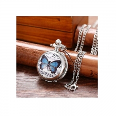 WAH02 Butterfly and Music Note Pattern Cute Pocket Watch for Women Girls
