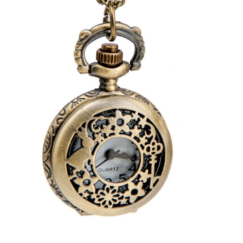 WAH785 Rabbit Flower Small Pocket Necklace Quartz Watch