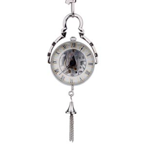 WAH692 Transparent Glass Ball Chain Watches Mechanical Pocket Watch