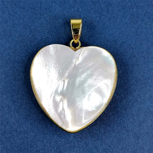MOP198 Heart Pendant Natural White Mother of Pearl Shell Jewelry for Ladies Girls
