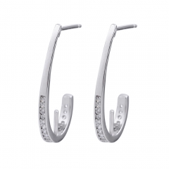 SSE239 Earwire CZ Hoop Earring Findings 925 Silver DIY Pearls