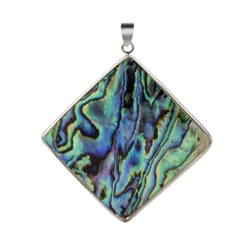 MOP176 Rhombus Simple Pendant Abalone Natural Shells