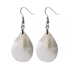 MOP137 Teardrops White Shell Earrings for Ladies Girls Lightweight Drop Earrings