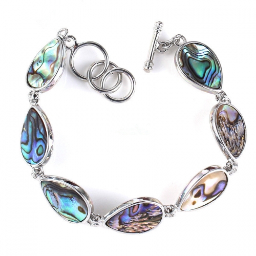 MOP100 Teardrop Natural Abalone Paua Shell Bracelet Bohemian