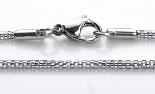 BXGN60 10 Pieces Lantern Chain Link 316L Stainless Steel Punk Necklace 2mm