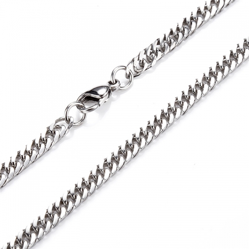 BXGN220 10 Pieces Curb Chain Punk Style Necklace Stainless Steel 5mm