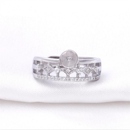 SSR193 Ring Like Crown Tiara Band Zircons 925 Sterling Silver Jewellery Findings