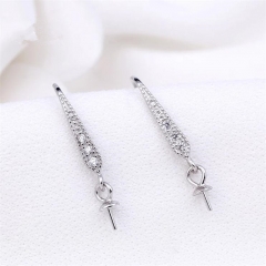 SSE09 Simple Fashion Earring Hook 925 Silver Pearl Findings Accessories