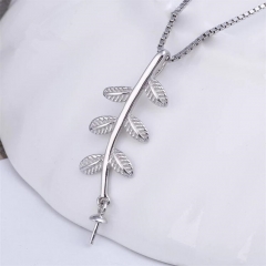 SSP241 Little Leaves Pendant 925 Silver Charms Findings for Drop Pearl