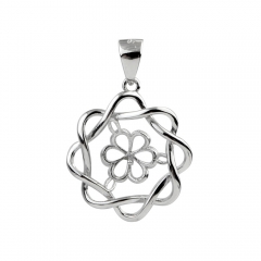 SSP258 Flower 925 Silver Pendant Blank Pearl Findings