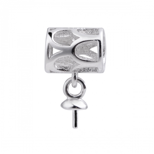 SSP240 Tube Bails Findings with peg 925 Sterling Silver Jewelry Making Pendant Slider Connector Charms