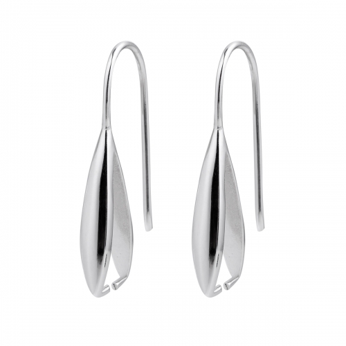 SSE248 Earring Components with Pinch Bails 925 Silver Earwires French Hook