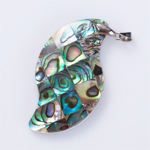 MOP57 Beach Style Abalone Shell S Shaped Pendants