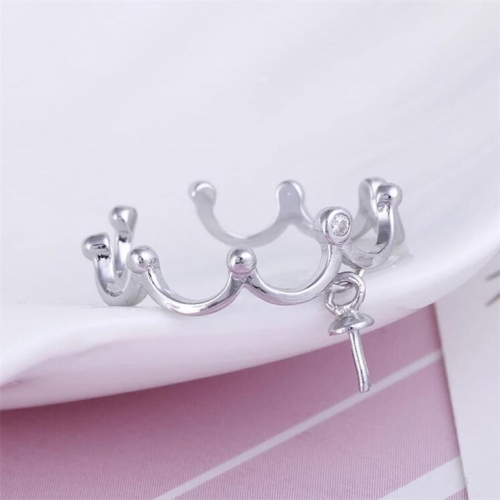SSR325 Wave Ring Settings 925 Silver DIY Pearl Gift for Girls