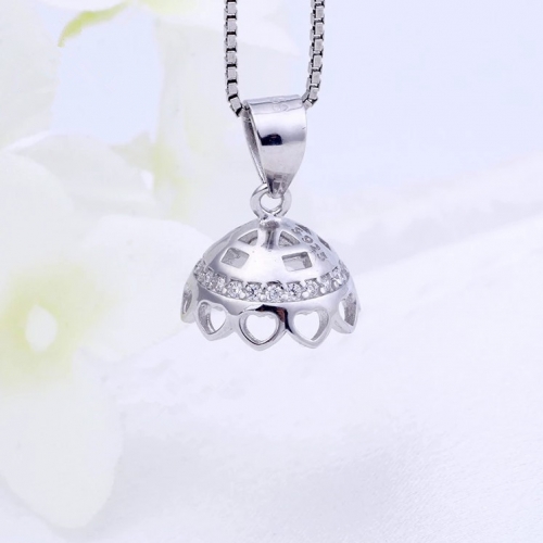 SSP05 Silver 925 Pendant Bails Pearl Mounting for Round Pearl Jewelry Making