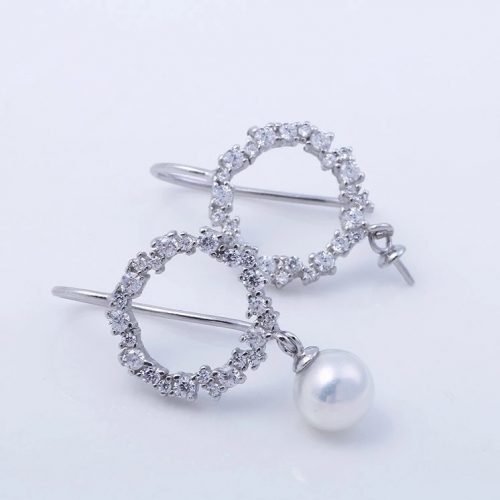 SSE22 Sterling 925 Silver Zircon Earring Hooks for Jewellery Making