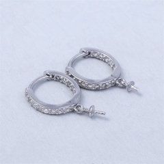 SSE23 Round Sterling Silver 925 Hoop Earrings Findings for Pearl Jewellery Making