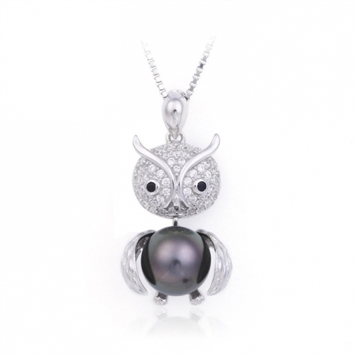 SSP10 Silver 925 Pendant DIY Pearl Jewelry Owl Mounts