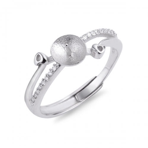 SSR245 DIY Pearl Ring Mounting Designs for Women 925 Silver Zircon