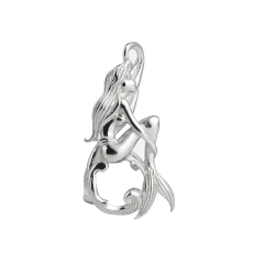 SSC68 Mermaid Pendant Charm 925 Sterling Silver DIY Jewelry Gift