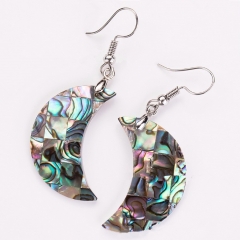 MOP120 Moon Earring Natural Abalone Paua Jewelry