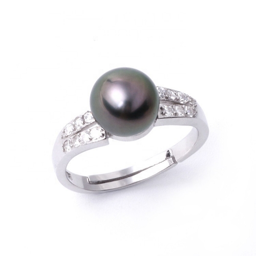 SSR15 Silver 925 with Zircon Sterling Pearl Ring Mount