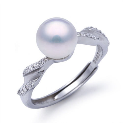 SSR23 Spiral Sterling Silver Pearl Mounting Blank Ring