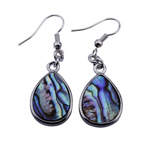 MOP123 Natural Shell Paua Earring Teardrop