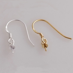 SSE87 Silver 925 Simple Wire Earrings Hook Findings