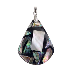 MOP157 Ocean Beach Jewelry Paua Abalone Shell Pendant Peacock Colors