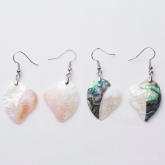 MOP232 Natural Paua Shell Heart Earrings