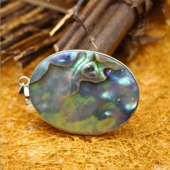 MOP191 Mother of Pearl Flat Back Cabochons Oval Shape Abalone Shell Pendant